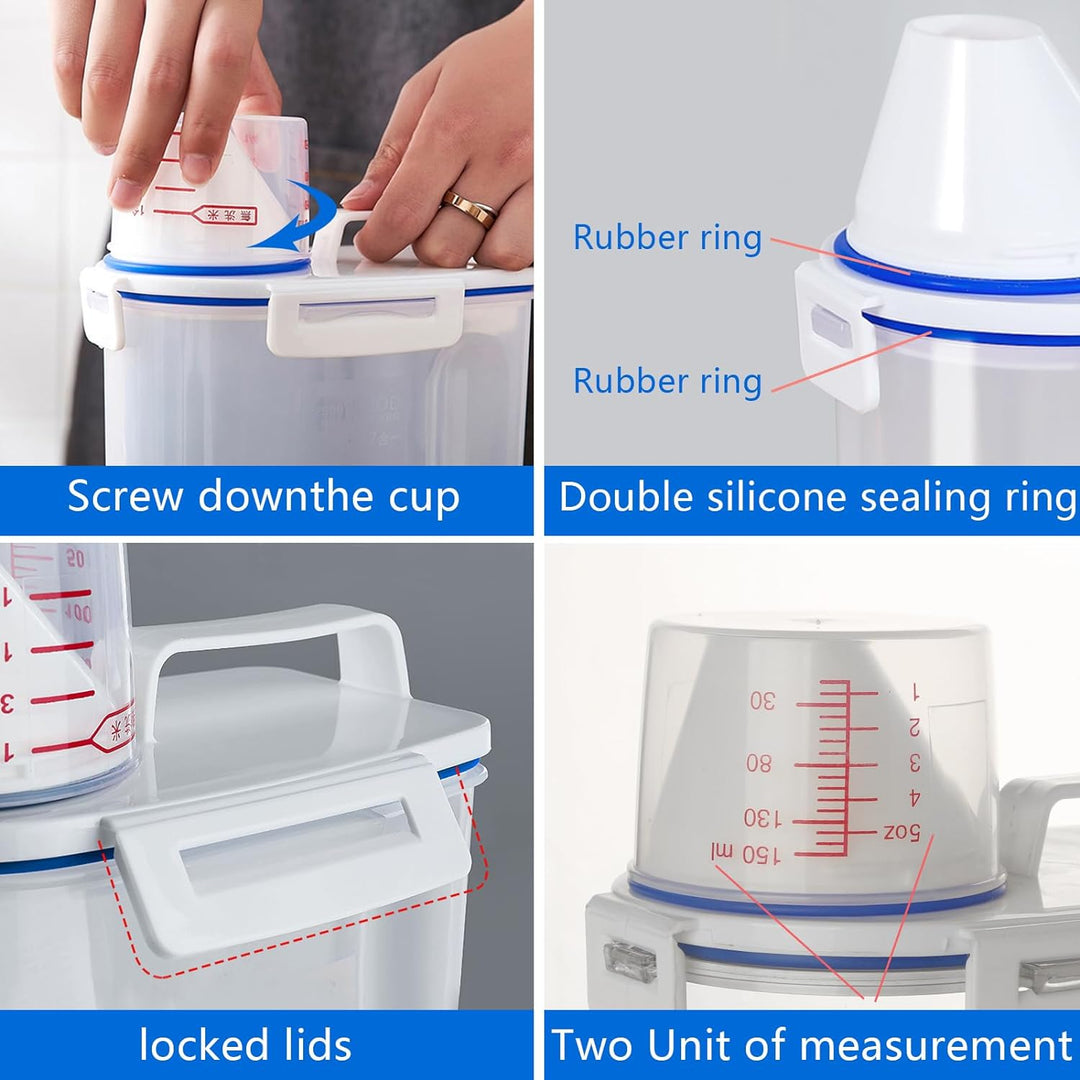 jioko 2.5L Aufbewahrungsbox Küche 2 Set, Vorratsdosen mit Deckel und Griff, Luftdicht Aufbewahrungsb