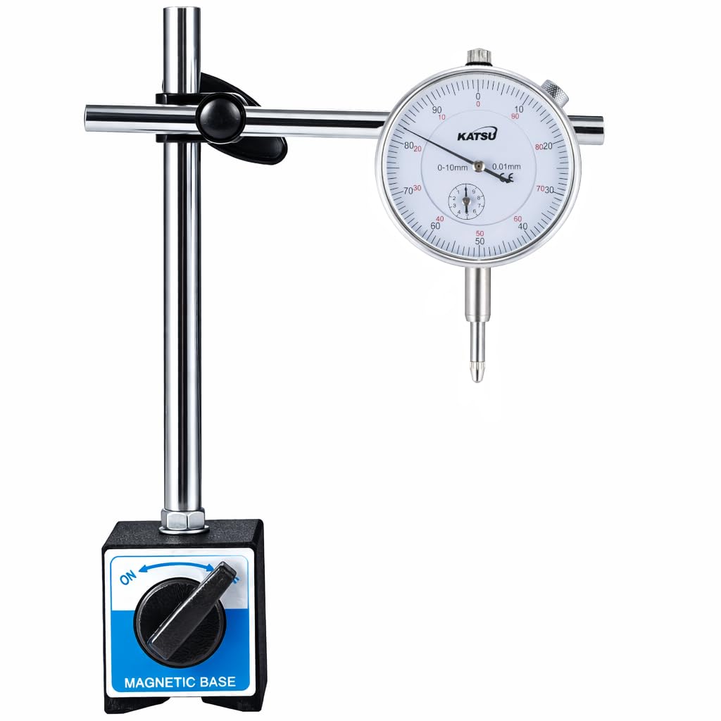 KATSU Tools Messuhr DTI 0-10mm Mit Magnetfuss 40111963 Kartonschachtel, Kartonschachtel