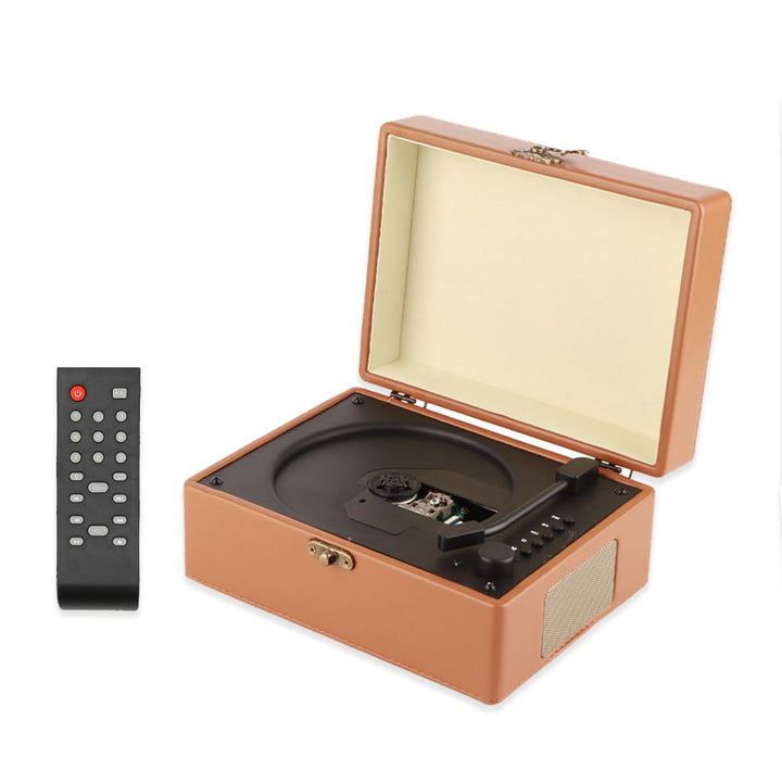 Vintage-CD-Player mit Bluetooth, Tragbarer CD-Player mit Vollfrequenz-Dual-Lautsprecher, Plattenspie