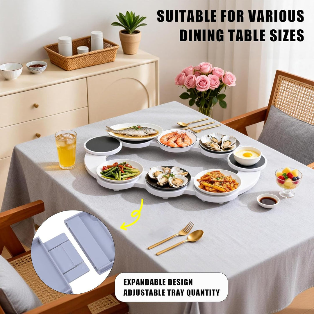 Drehplatte, Lazy Susan Drehteller Tablett ABS 360° Drehschale, Drehbares Tablett für Lebensmittel Dr