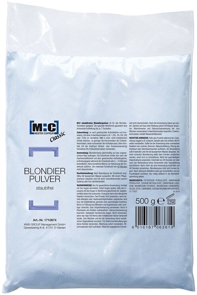 Blondierung 500g + Meister Coiffeur OXIDANT 12% - 1000ml Blond 1 stück (1er Pack), Blond 1 stück (1e