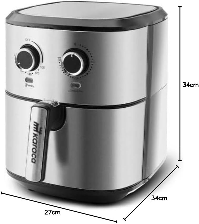 Karaca Multifry Inox 1700W Doppelfritteuse 5,5 Liter XL, Öl verspritzt, grossen Behälter, Geruchsneu