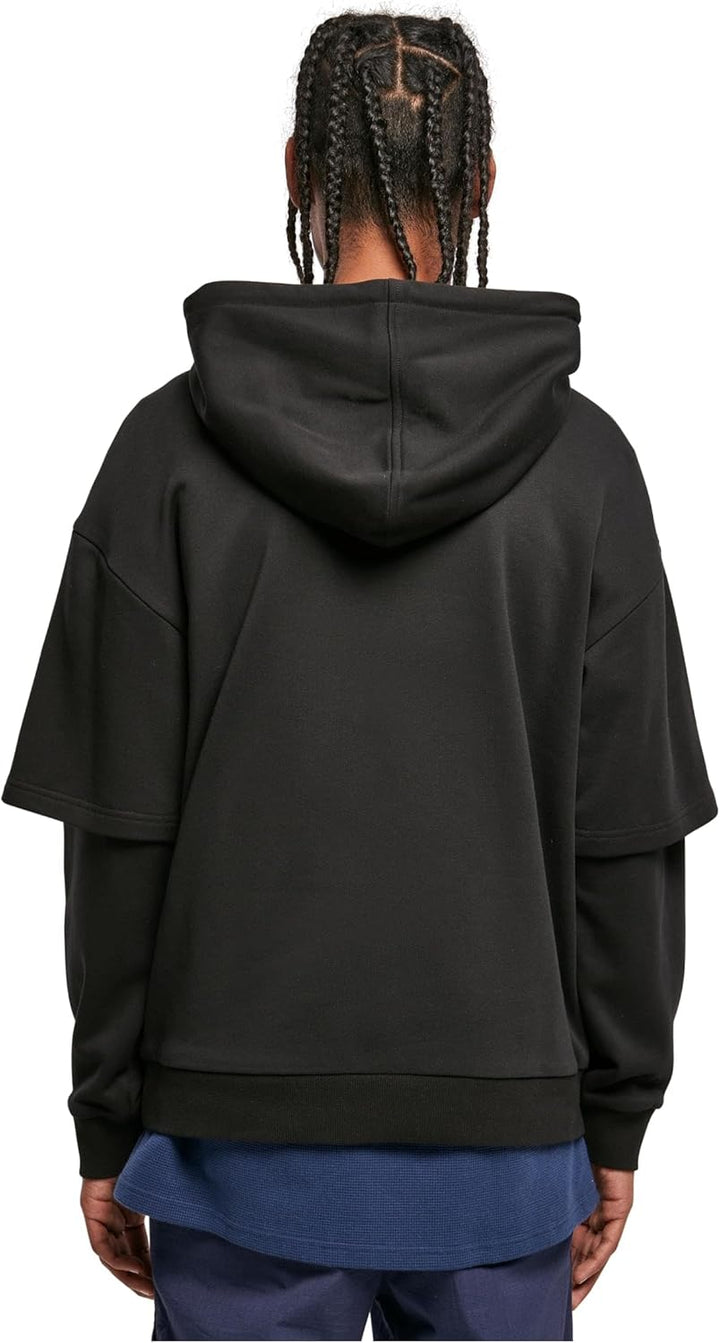 Urban Classics Herren Oversized Doublesleeve Hoody M Schwarz, M Schwarz