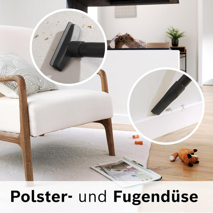 Bosch Serie 4 BGB41WH1 Staubsauger mit Beutel, Reichweite 11 m, Staubbeutel XL, Stoffdüse, Schlitzdü