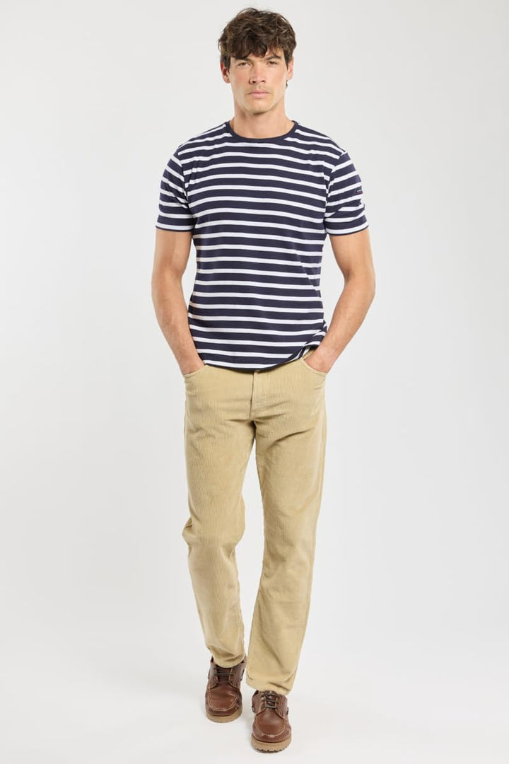 Armor Lux Herren Kurzarm Shirt im Marine-Stil Morgat aus Baumwolle T-Shirt S Mehrfarbig (Navire/Blan