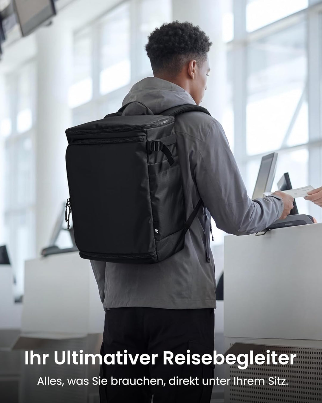 tomtoc 22-28L Reiserucksack, TSA-freundlicher Handgepäck Rucksack, Wasserdichter Ryanair 40x30x20 Ru