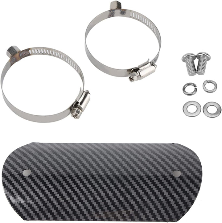 Qiilu Wärmedämmung Abdeckung Motorrad Hitzeschild 1-Stück Motorrad Auspuffrohr Hitzeschild aus rostf