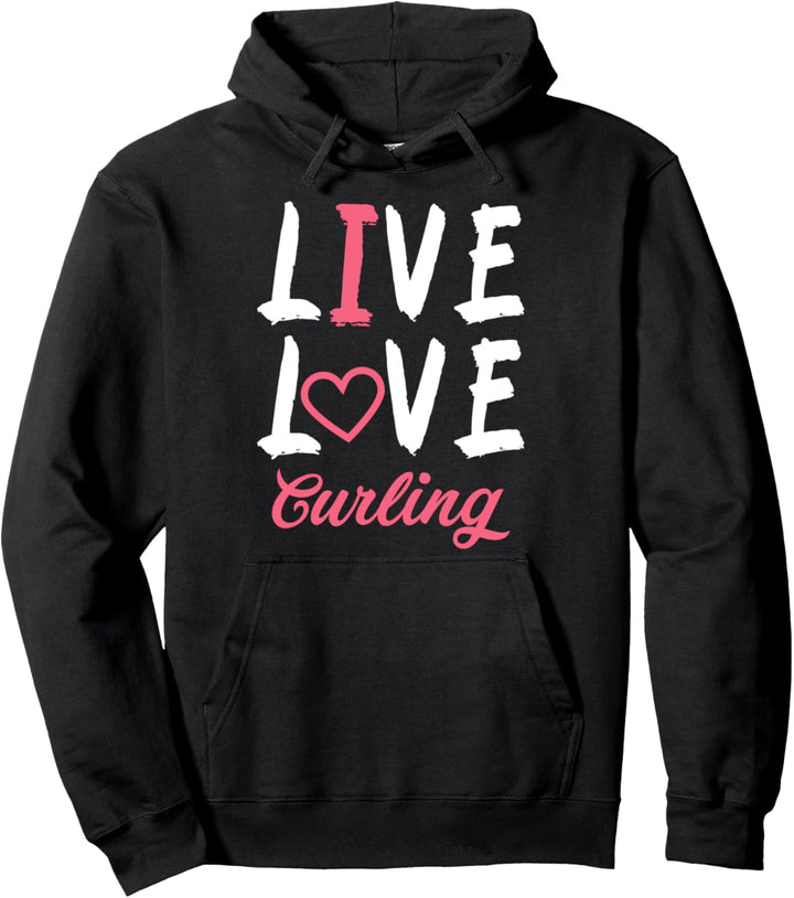 Curling Wintersport Eis Eisstockschiessen Eissport Winter Pullover Hoodie