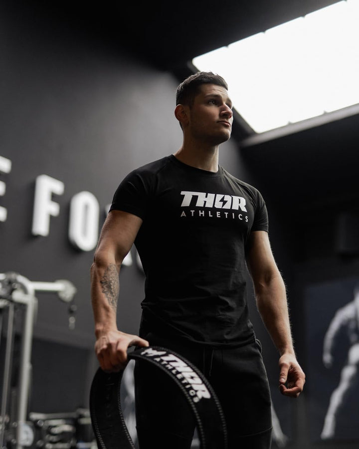 Thor Athletics Gewichthebergürtel Leder mit Schnalle, Gürtel für Gewichtheben, Powerlifting, Bodybui