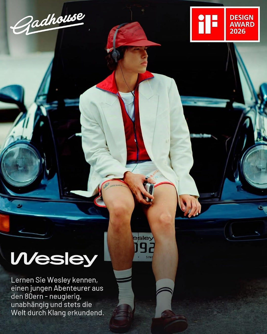 Gadhouse Wesley Retro-Kopfhörer mit USB-C und 3,5-mm-Konnektivität – Vintage-Kopfhörer, Walkman-Stil