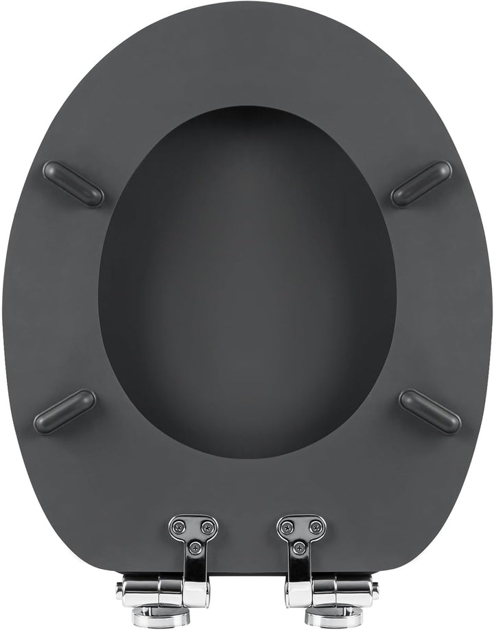 eSituro Toilettendeckel mit Absenkautomatik Holz, WC Sitz mit Quick-Release-Funktion für leichte Rei