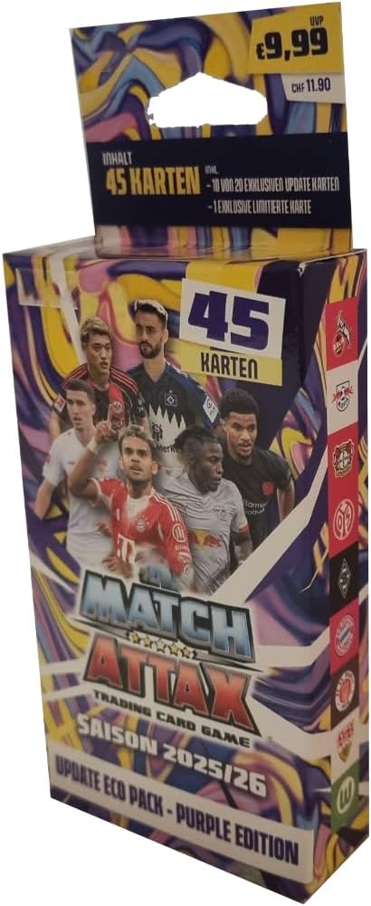 Topps Match Attax Bundesliga 2025/2026 – Update ECO-Pack Set (Pink + Purple Edition) | 2 Motive | 90