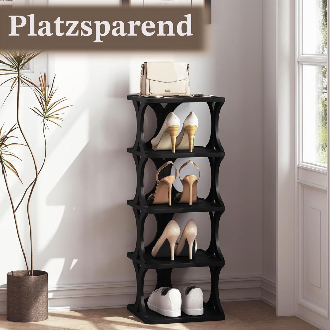 WOLTU Schuhregal mit 5 Ebenen, 2er Set, Schuhablage schmal, Schuhorganizer Schuhaufbewahrung platzsp