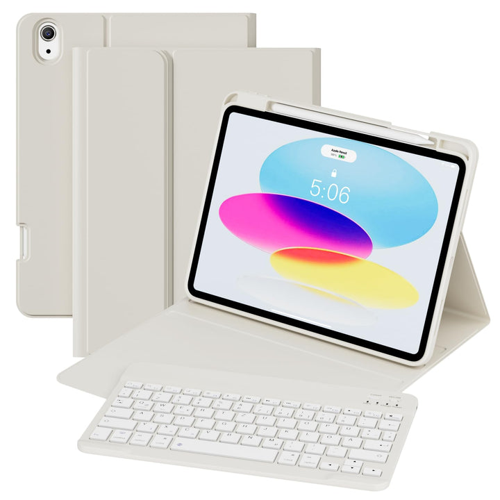 GKABXY Hülle mit Tastatur für iPad A16 11 Generation 2025/10 Generation 2022(11/10.9 Zoll), Soft TPU