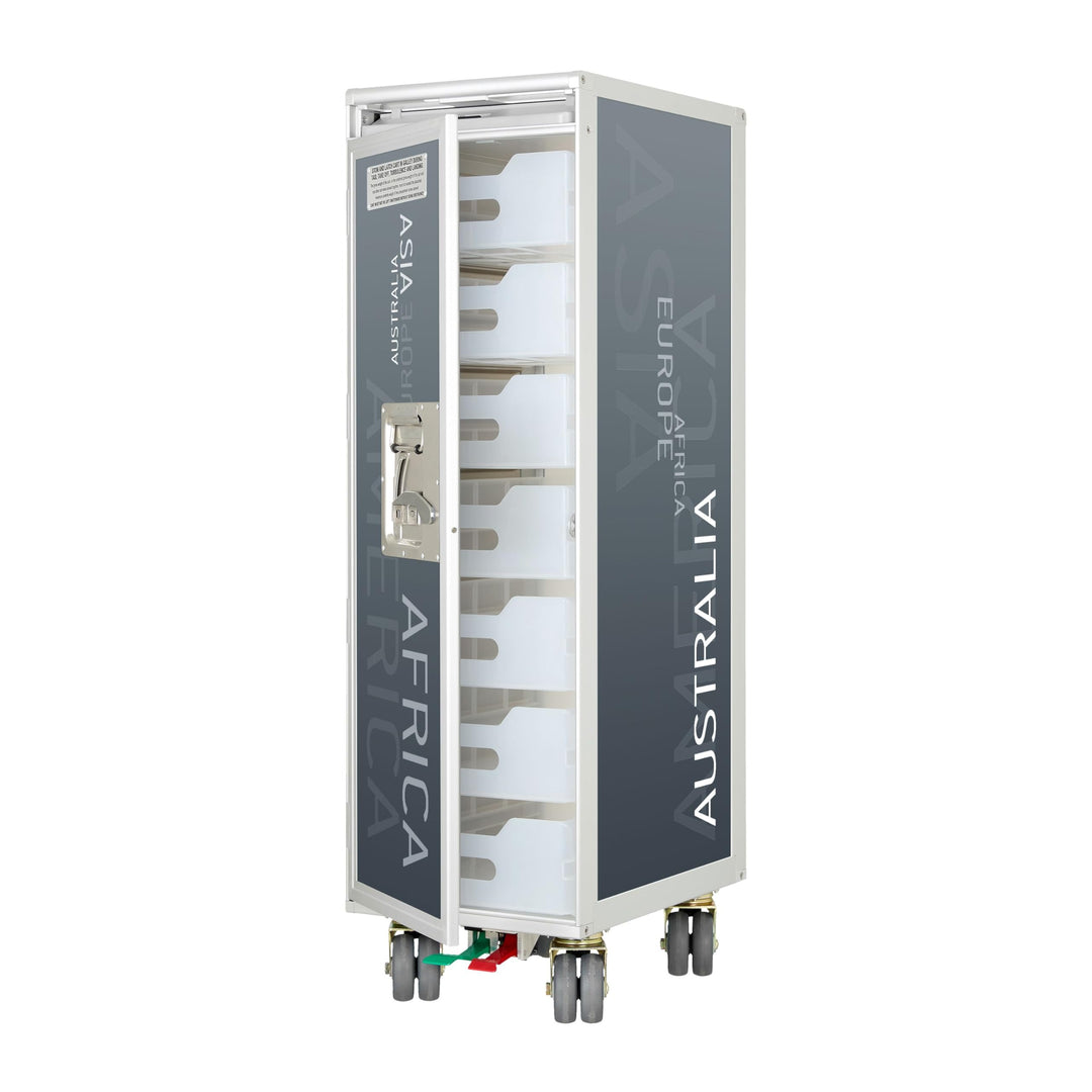 Airline Trolley Kontinente, Büroschrank, Küchenwagen mit Rollen, Aktenschrank klein, Norm: Atlas, 10