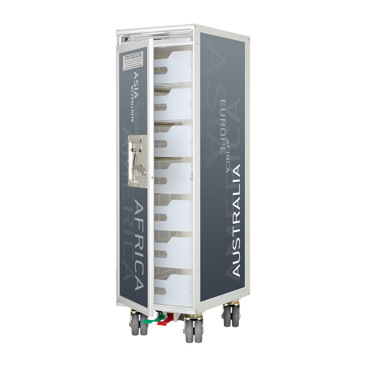 Airline Trolley Kontinente, Büroschrank, Küchenwagen mit Rollen, Aktenschrank klein, Norm: Atlas, 10