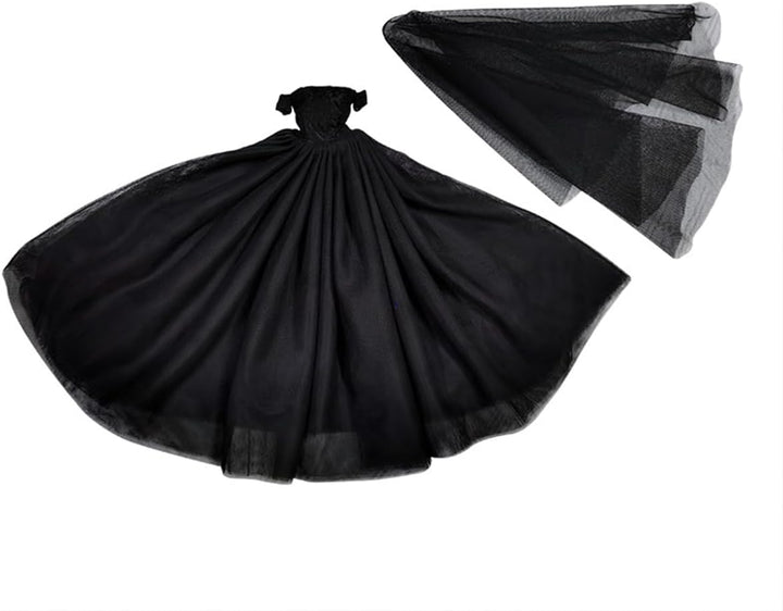 Kleidung und Zubehör für Puppenpuppen, 3 Sets Kleider für Brautkleider mit Schleier Abendrock Abendk