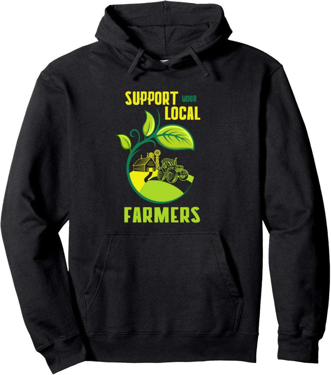 Unterstützen Sie Ihren Landwirt Landwirtschaft Traktor Pullover Hoodie