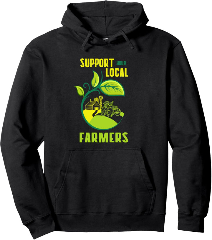 Unterstützen Sie Ihren Landwirt Landwirtschaft Traktor Pullover Hoodie