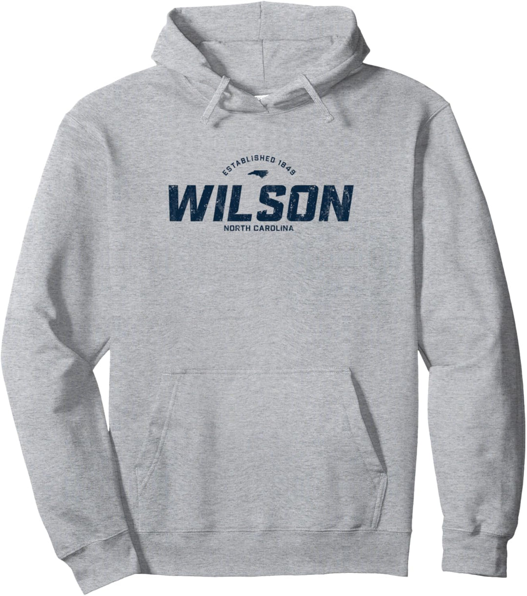 Wilson North Carolina NC Sportlogo Vintage Athletic Marineblau Pullover Hoodie