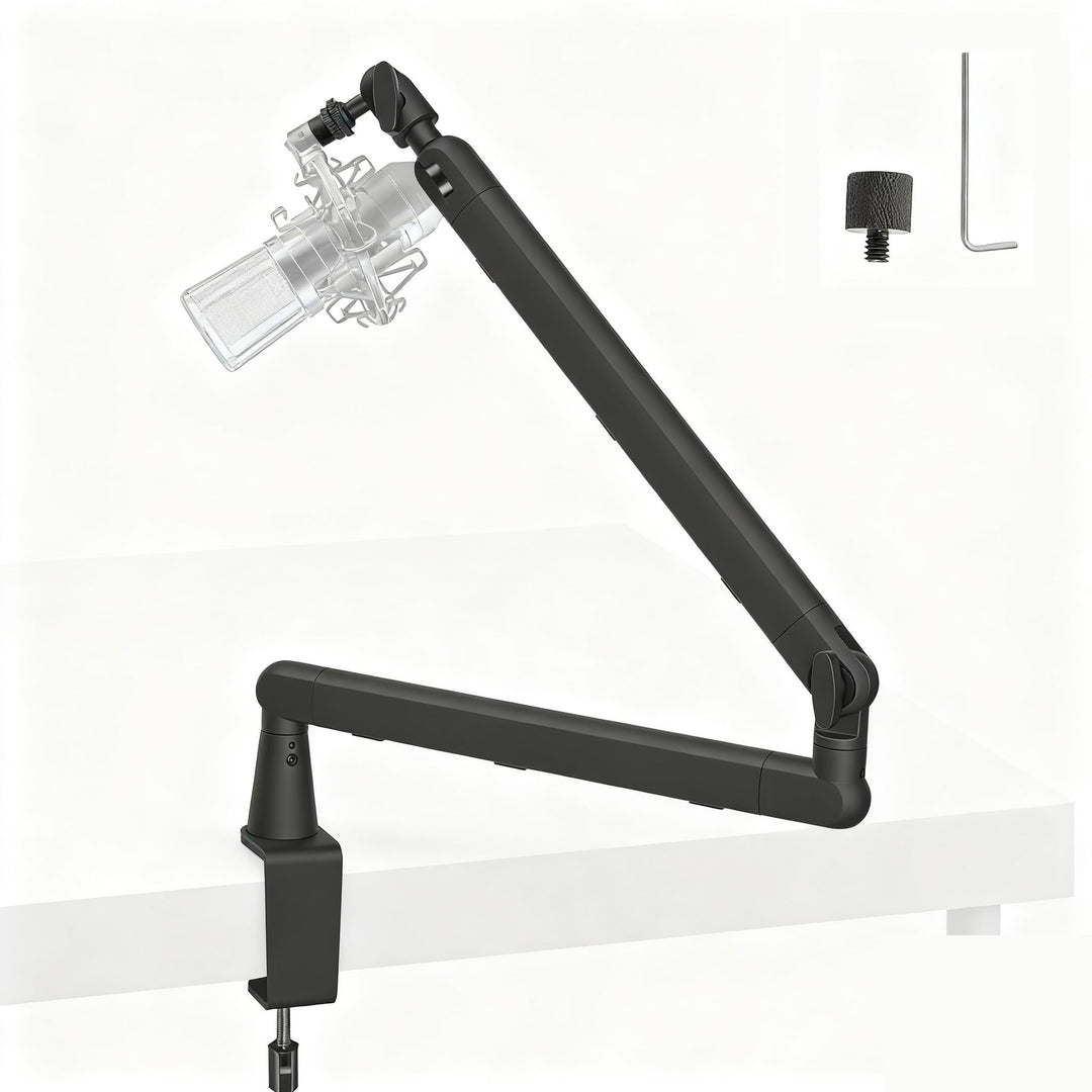 uyoyous Mikrofon Arm Verstellbarer 360° Aluminium Mikrofonständer für 3/8" 5/8" Adapte Mikrofon Halt
