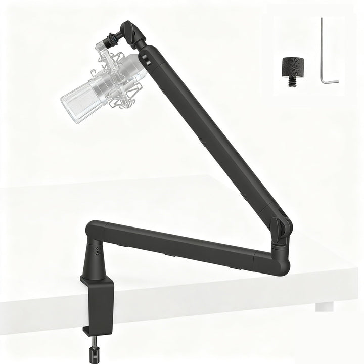uyoyous Mikrofon Arm Verstellbarer 360° Aluminium Mikrofonständer für 3/8" 5/8" Adapte Mikrofon Halt