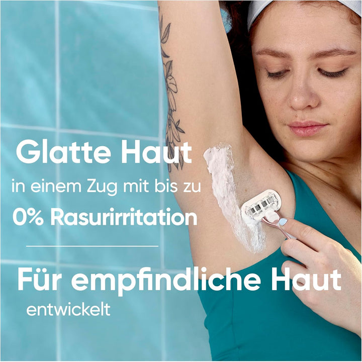 Gillette Venus Deluxe Smooth Sensitive Rasierer Damen, Damenrasierer + 9 Rasierklingen mit 5-fach Kl