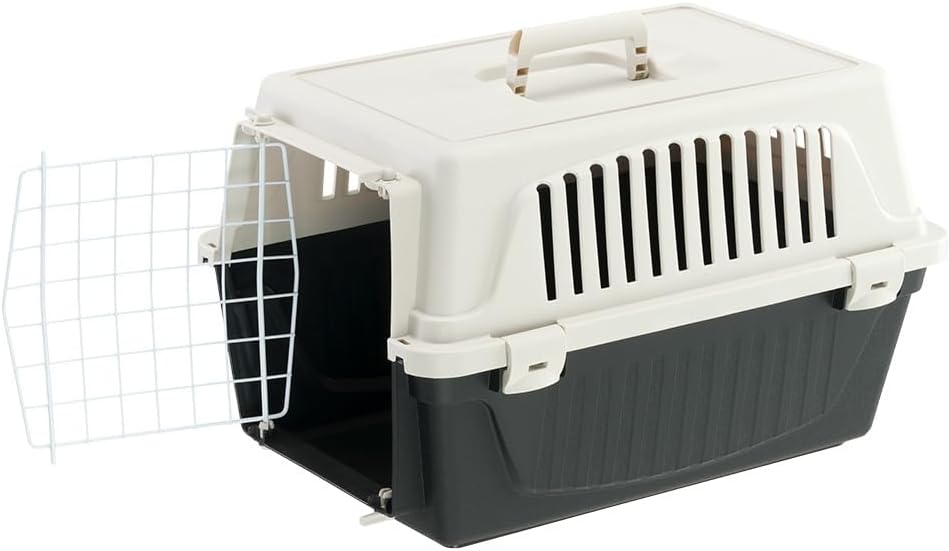 Ferplast Transportbox Katze, Hundetransportbox kleine Hunde und Katzen bis 5 kg, Tür aus plastifizie