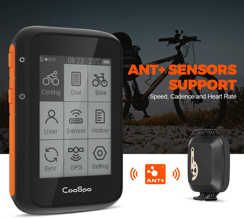 COOSPO BC200 Ciclocomputer GPS Bluetooth 5.0 ANT+, Computer Bicicletta Senza Fili Wireless Con LCD s