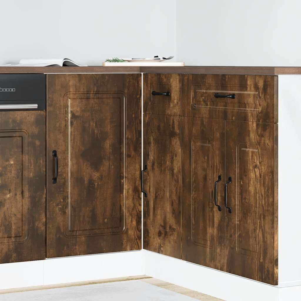 vidaXL Küchenunterschrank Kalmar Räuchereiche Holzwerkstoff, Spülenunterschrank, Schrank Küche, Lage