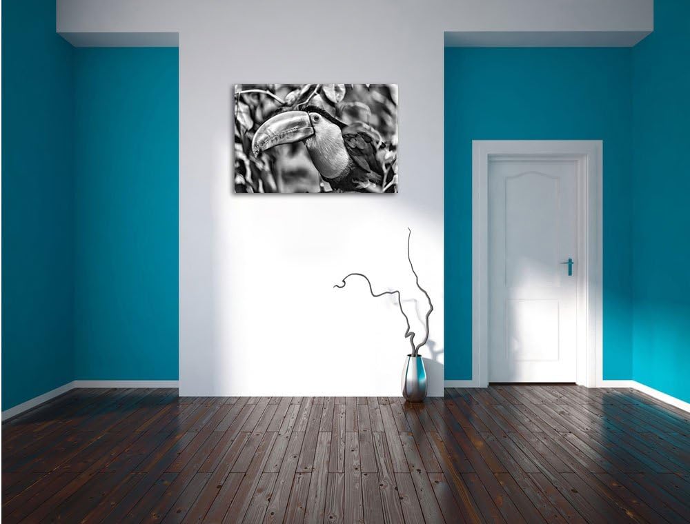 Pixxprint farbenfroher Fischertukan als Leinwandbild/Grösse: 100x70 / Wandbild/Kunstdruck/fertig bes