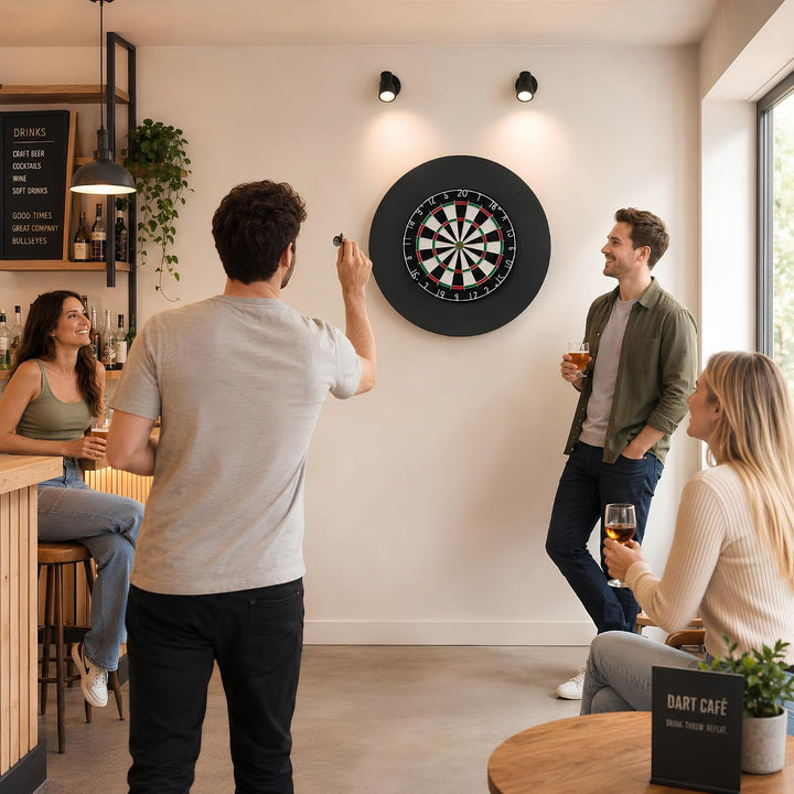 Peakridge® Dartboard Surround 4-teilig – Schutzring für Standard-Dartscheiben, Eva Wandschutz, einfa