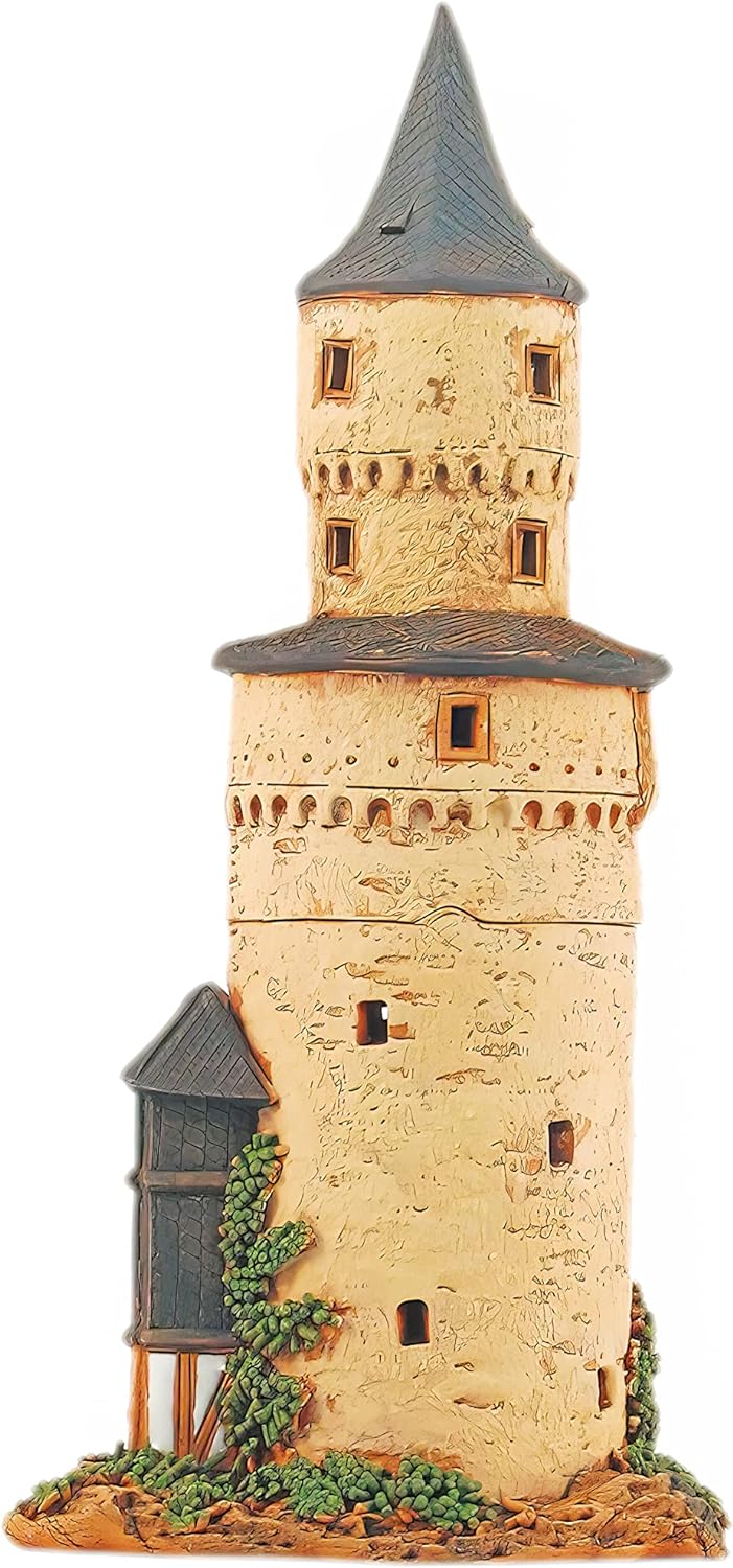 Midene Keramik Aroma Lichthaus, Teellichthalter, Künstlerisches Nachbildung, Historisches Hexenturm