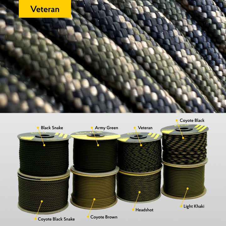 Paracord 4 mm, 20+ Militärfarben (15 m, 30 m, 50 m, 100 m, 300 m) | Ideal zum Basteln, Camping, Outd
