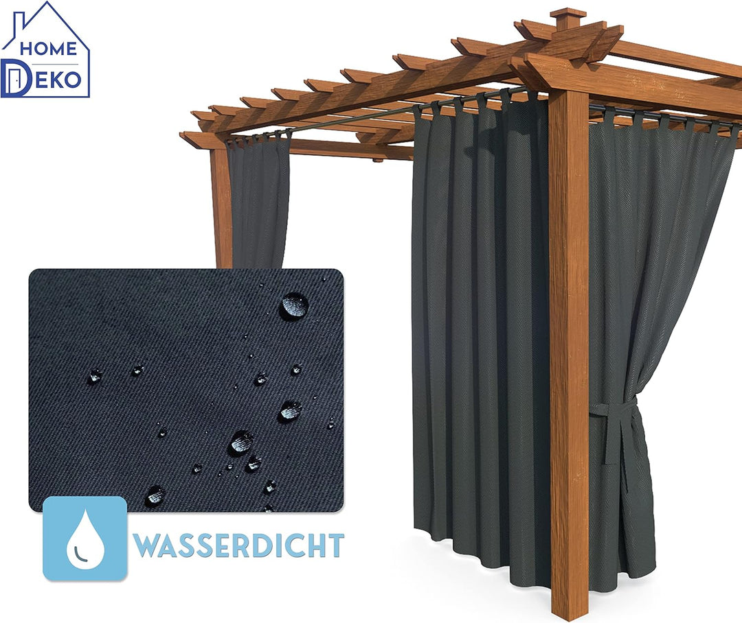 Terrassenvorhang, Wasserdichter Gartenvorhang für Terrasse, Balkon, Pergola & Pavillon, Schlaufen mi