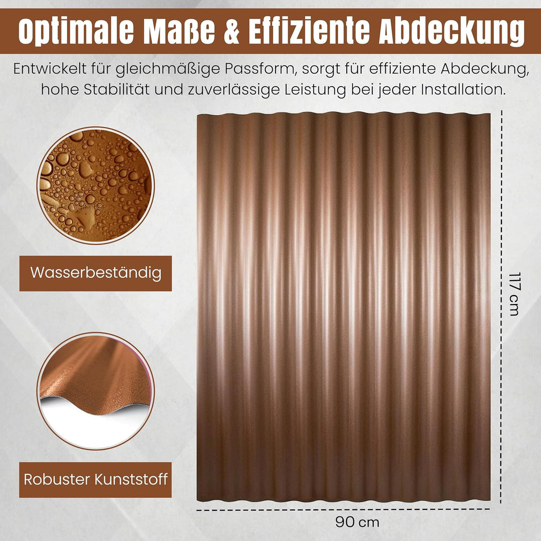 LP Projekt Wellplatten 90×117 cm | Robust & wetterfest Wellplatten Dach Kunststoff für Carport, Gart