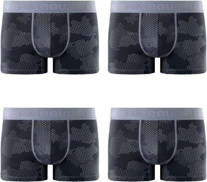 FREEGUN Herren Retroshorts (4er Pack) S Schwarz/Grau, S Schwarz/Grau