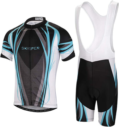 SKYSPER Radtrikot Herren Kurzarm Fahrradbekleidung Set Outdoor Sports Radfahren Jersey + Radfahren L