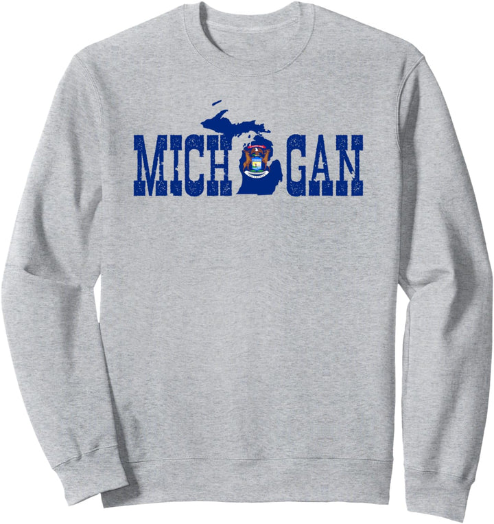 Michigan Bundesstaat und Michigan Flagge mit Stolz für Michigan Sweatshirt
