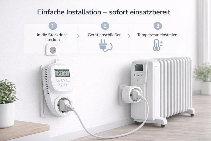 VIESTA TH12 Thermostat Thermostatstecker Steckdosenthermostat für Infrarotheizung Heizpaneele Heizun