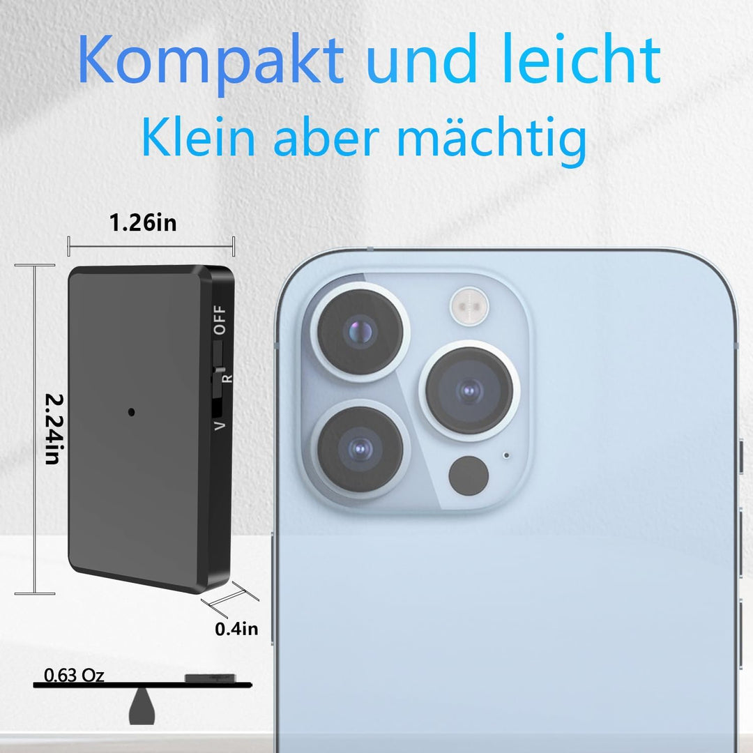 Diktiergerät Mini 64 GB - Voice-Recorder mit Sprachgesteuerter Aufnahme, Rauschunterdrückung, Audio
