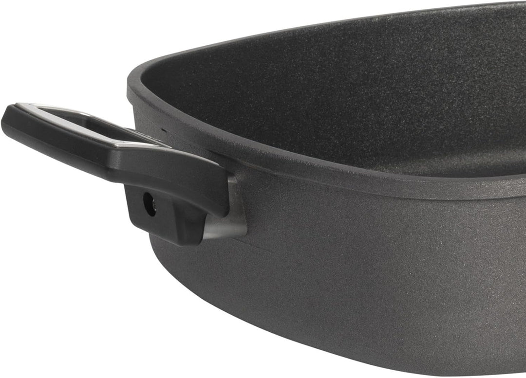SKK grosser 2-tlg. Guss Bräter 28x28 cm - Induktion Bratkasserolle - hohe eckige Antihaft Kasserolle