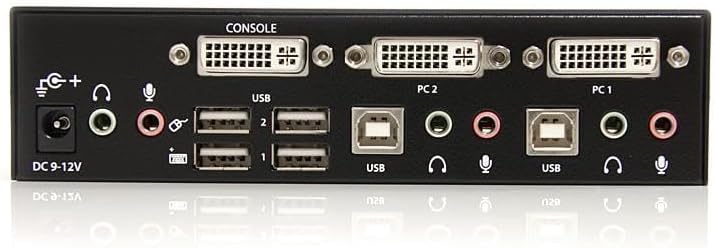StarTech.com 2 Port DVI USB KVM Switch mit Audio und USB 2.0 Hub - 2-fach Dual DVI-I USB Umschalter,