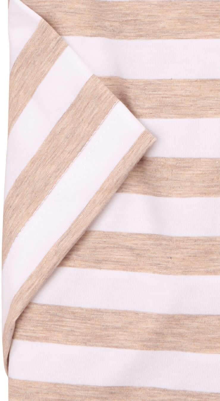 OLYMP Level Five 24/Seven Body fit Schlupfhemd Halbarm Haifischkragen Ringel braun 44 Beige, 44 Beig