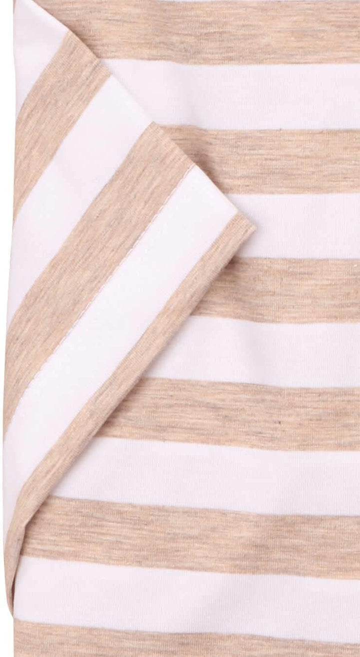 OLYMP Level Five 24/Seven Body fit Schlupfhemd Halbarm Haifischkragen Ringel braun 44 Beige, 44 Beig