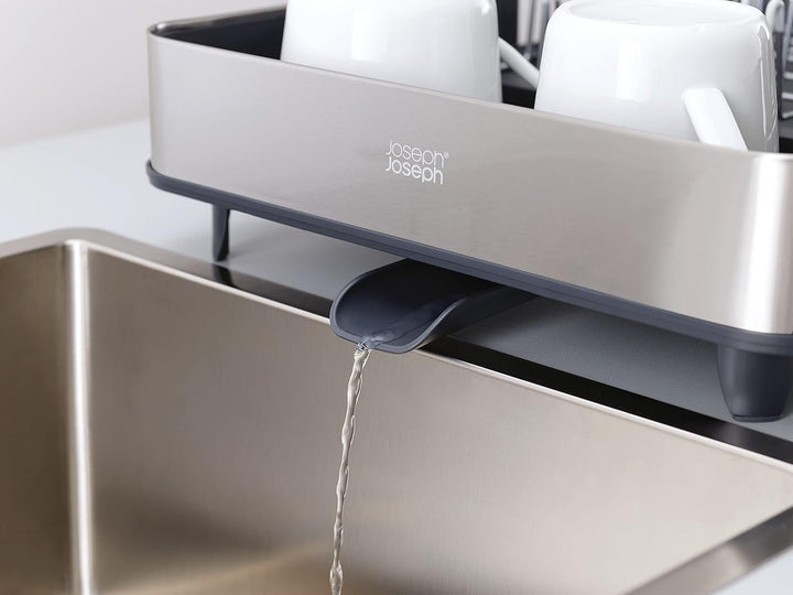 Joseph Joseph Extendable erweiterbarem Abtropfgestell mit abnehmbarem Besteckhalter, schwenkbarem Ab