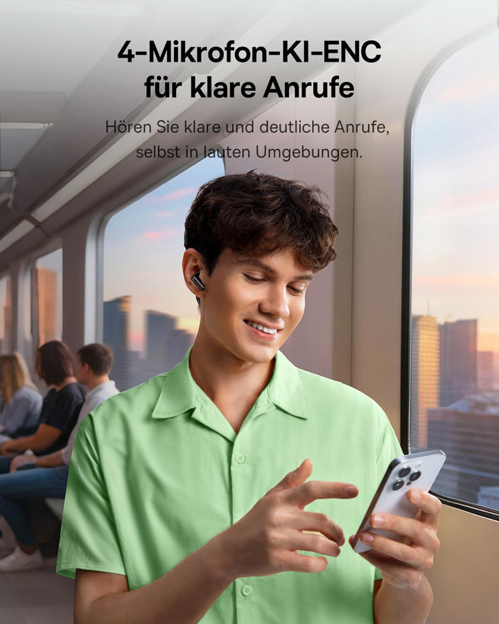 Baseus EP10 NC In Ear Kopfhörer Bluetooth Noise Cancelling, Bluetooth Kopfhörer mit -43 dB ANC, Adap