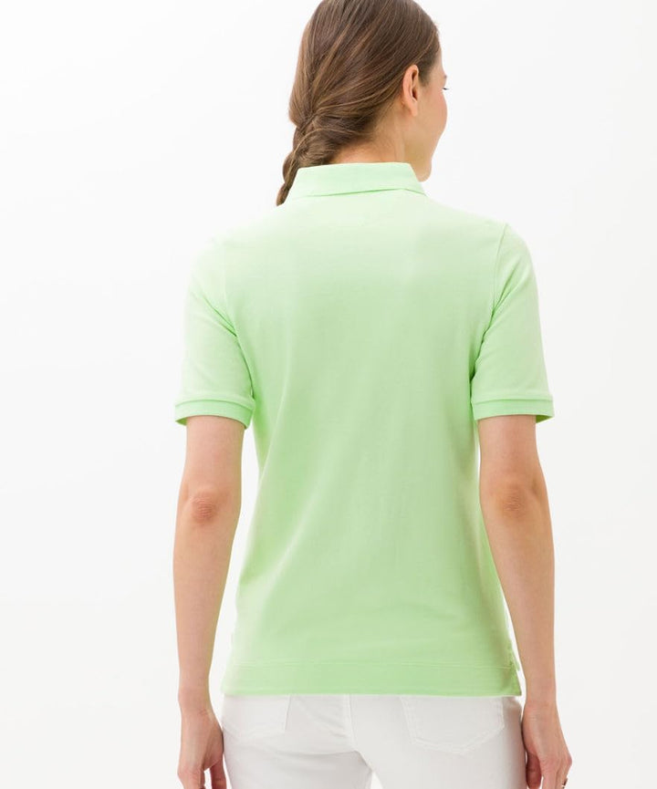 BRAX Damen Style Cleo Finest Pique Stretch Poloshirt, Frozen Apple