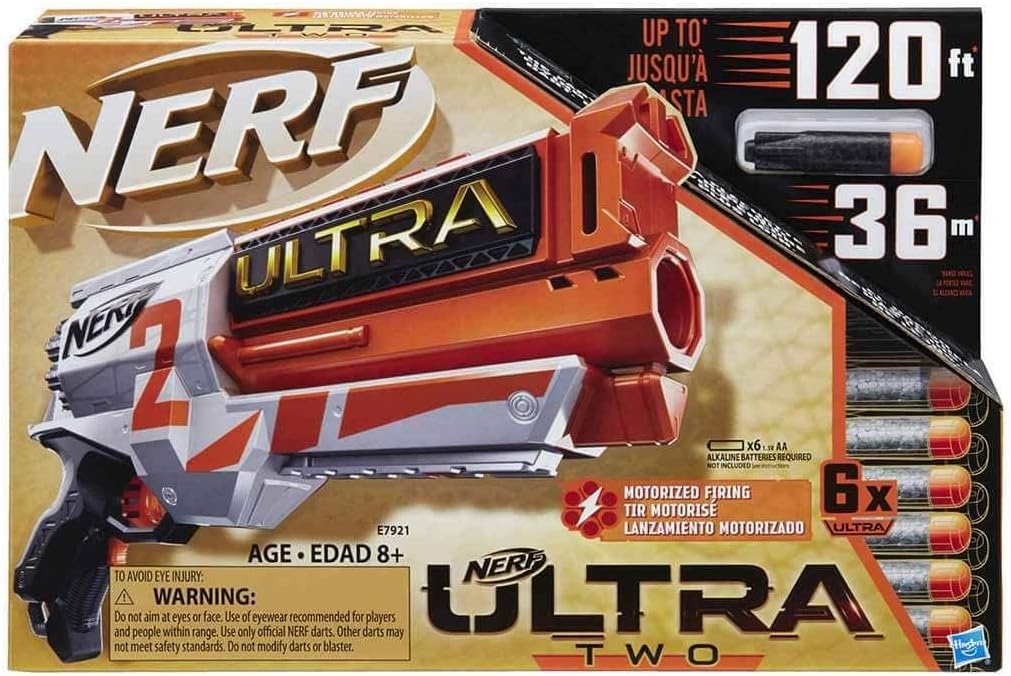 NERF Nerf Ultra Two motorisierter Blaster – schnelles Nachladen von hinten – enthält 6 Nerf Ultra Da
