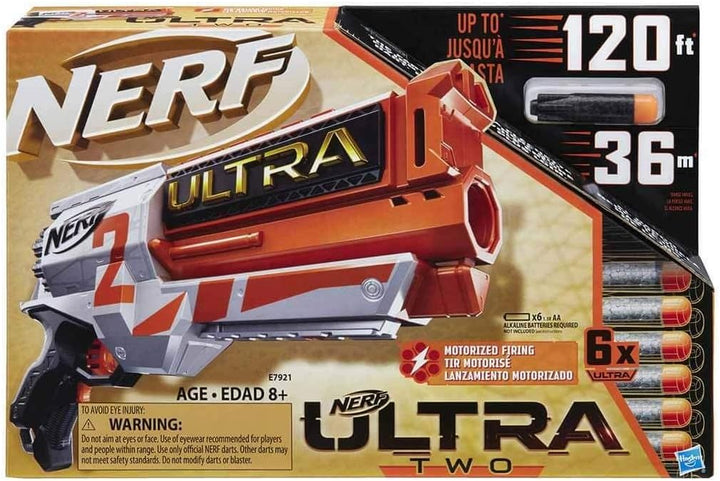 NERF Nerf Ultra Two motorisierter Blaster – schnelles Nachladen von hinten – enthält 6 Nerf Ultra Da